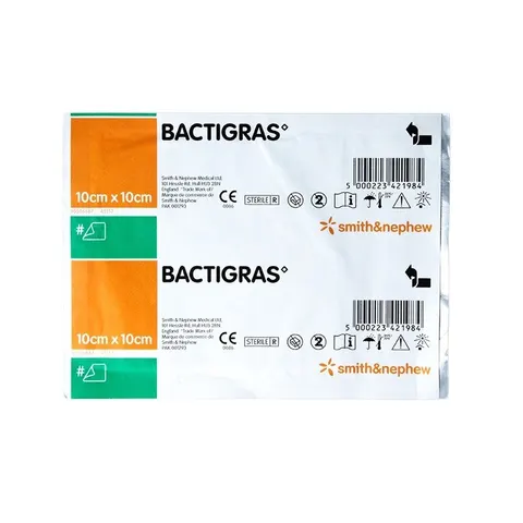 BACTIGRAS Opatrunek parafinowy z chlorheksydyną 5x5cm - 50 szt. / REF: 7456