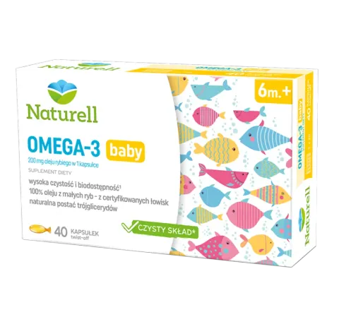 NATURELL OMEGA-3 BABY, kapsułki twist-off, 40 szt.