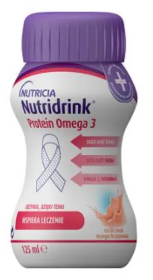 NUTRIDRINK PROTEIN OMEGA 3, smak mango-brzoskwinia, płyn, 4 szt. x 125 ml