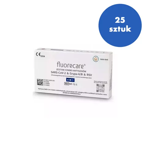 FLUORECARE TEST COMBO ANTYGEN NA GRYPĘ A/B + COVID-19 / RSV, 25 szt.