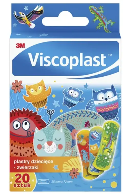 VISCOPLAST, plastry, zestaw dla dzieci zwierzaki, 20 szt.