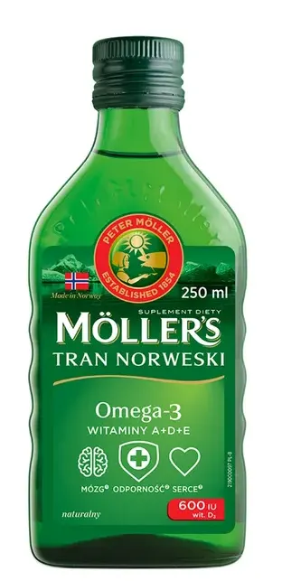 MOLLER'S TRAN NORWESKI, naturalny, płyn, 250 ml