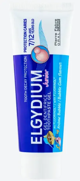 ELGYDIUM JUNIOR, pasta do zębów dla dzieci, żel, smak bubble, 50 ml