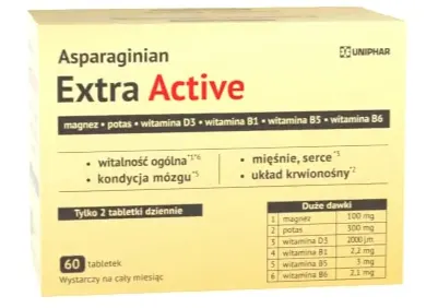 ASPARAGINIAN EXTRA ACTIVE, tabletki, 60 szt.