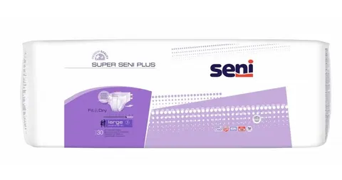 SENI SUPER PLUS, pieluchomajtki, rozmiar L, 100-150 cm, 30 sztuk