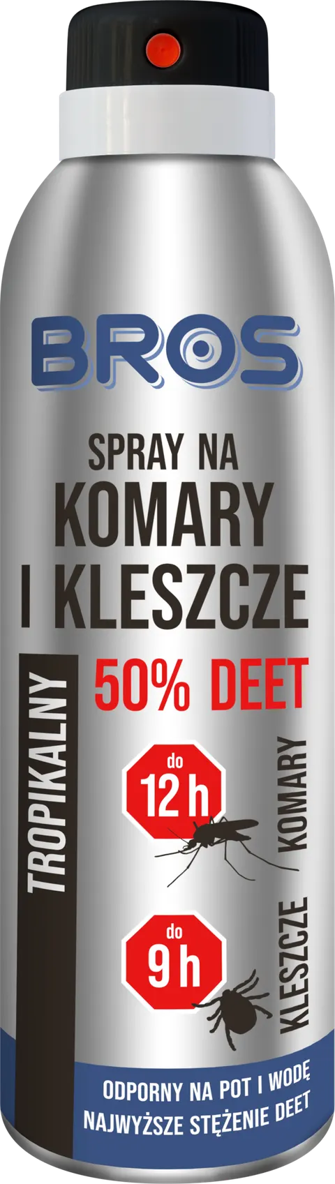BROS Spray na komary i kleszcze 50% DEET TROPIKALNY, 180 ml