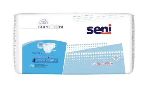 SENI SUPER, pieluchomajtki, rozmiar XL, obwód 130-170 cm, 30 szt.