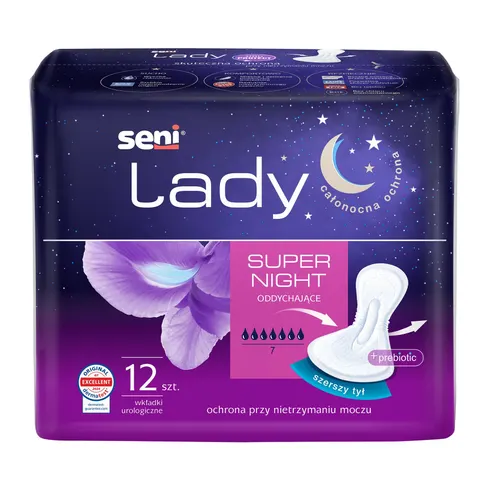 SENI LADY SUPER NIGHT, wkładki urologiczne, 12 szt.
