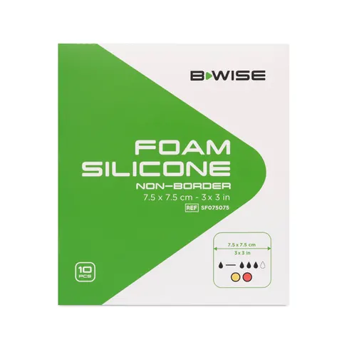 BWISE, Foam Silicone - Non border, 7,5 cm x 7,5 cm, 10 szt.