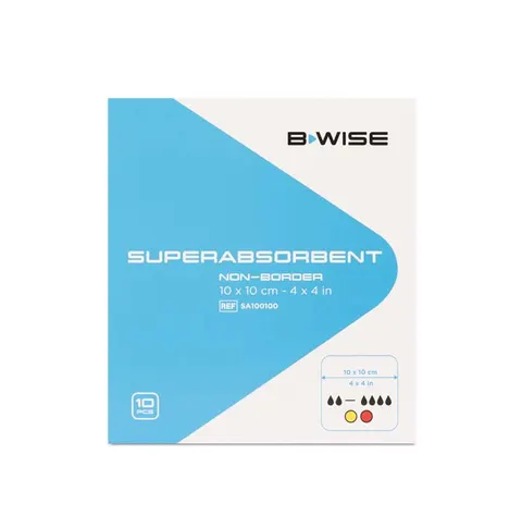 BWISE, Opatrunek superchłonny / Superabsorbent non border, 10 x 10 cm, 10 szt.