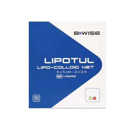 BWISE, Nieprzylepny opatrunek lipokoloidowy, 5 cm x 5 cm, 10 szt.