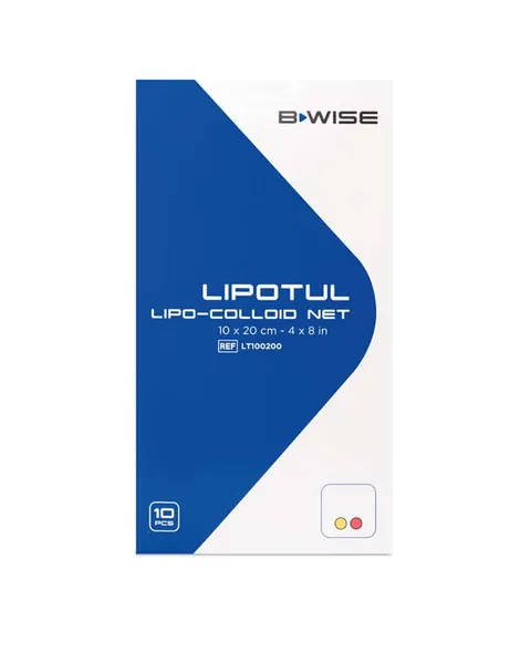 BWISE, Nieprzylepny opatrunek lipokoloidowy, 10 cm x 20 cm, 10 szt.