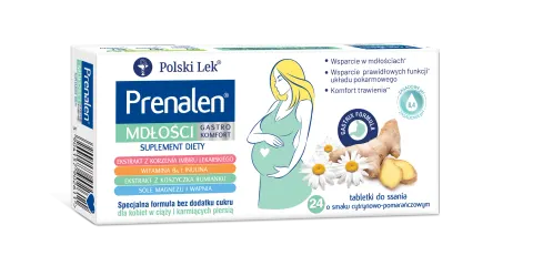 PRENALEN MDŁOŚCI GASTRO KOMFORT, tabletki do ssania, 24 szt