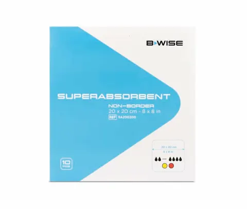 BWISE, Opatrunek superchłonny / Superabsorbent non border, 20 x 20 cm, 1 szt.