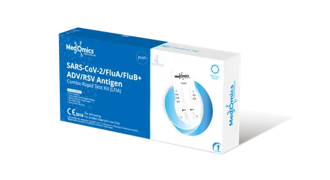 MEDOMICS, SARS-CoV-2, Grypa A i B, Adenovirus i RSV Antygen, Combo Test 5w1, 1 szt.