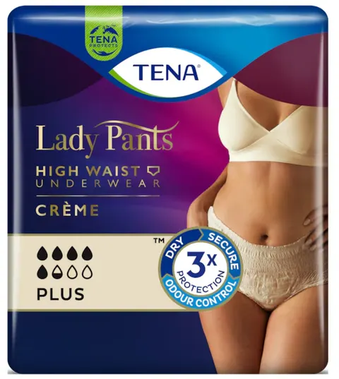 TENA LADY PANTS PLUS CREME, majtki chłonne, rozmiar L, 8 szt.