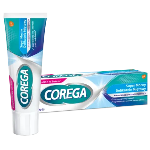 COREGA SUPER MOCNY DELIKATNIE MIĘTOWY, krem mocujący do protez, 70 g