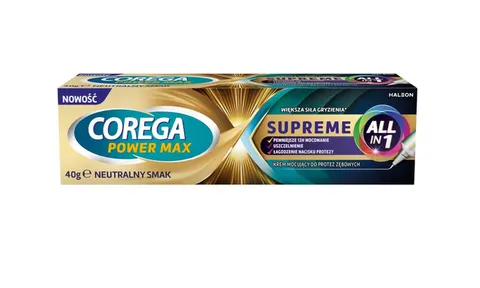 COREGA POWER MAX SUPREME ALL IN 1, krem do mocowania protez na noc, 40 g