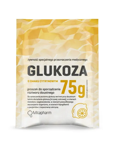 GLUKOZA, proszek do sporządzania roztworu doustnego, smak cytrynowy, 75 g