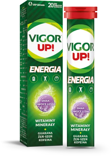VIGOR UP! ENERGIA, owoce leśne, tabletki musujące, 20 szt.