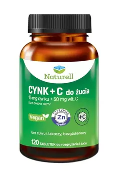 NATURELL CYNK + C, tabletki do żucia, 120 szt.