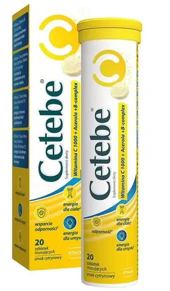 CETEBE, Witamina C 1000 + Acerola + B-complex, tabletki musujące, 20 szt.