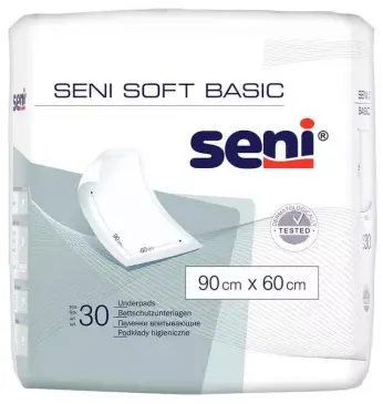 SENI SOFT BASIC, podkłady higieniczne, 60 x 90 cm, 30 szt.
