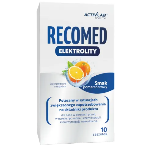 RECOMED, elektrolity o smaku pomarańczowym, saszetki z proszkiem, 10 szt.