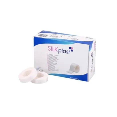 Przylepiec jedwabny hypoalergiczny SILKplast 2,5 cm x 9,14 m op. 12 szt.