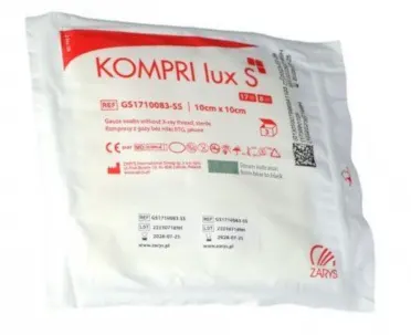 Kompres z gazy jałowy 17N8W 10x10cm a'3szt KOMPRI LUX S Zarys