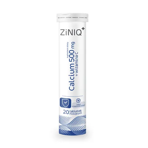 ZINIQ CALCIUM 500 MG + WITAMINA C, tabletki musujące, 20 szt.