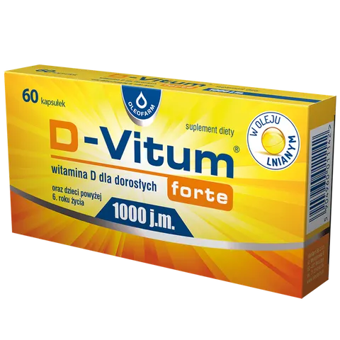 D-VITUM FORTE, 1000 j.m. dla dorosłych, kapsułki, 60 szt.