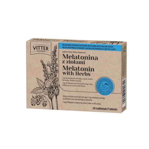 VITTER HERBS MELATONINA Z ZIOŁAMI, tabletki, 20 szt.