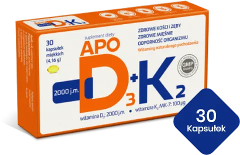 APO D3 + K2 2000 j.m, kapsułki, 30 szt.