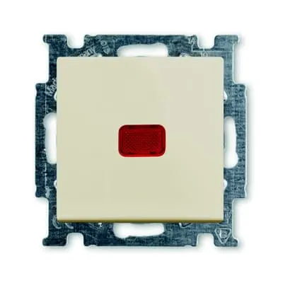 ABB Wyłącznik z klawiszem schodowym z zaciskiem N i lampką - Basic55 - Kremowy - 2006/6 UCK-92-507
