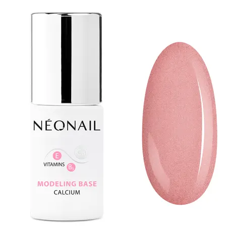 Neonail Lakier Hybrydowy Modeling Base Calcium Bubbly Pink 7,2 ml