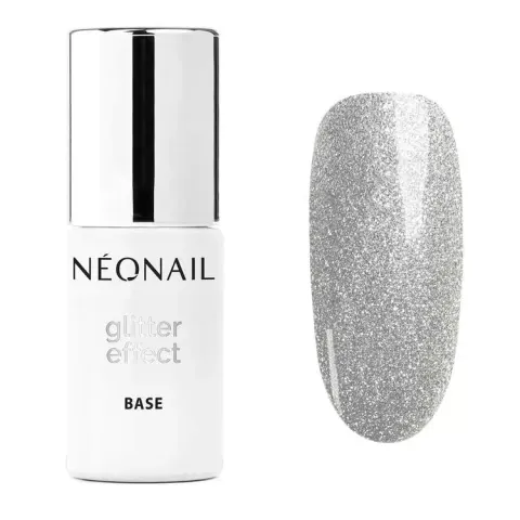 Neonail Lakier Hybrydowy Glitter Effect Base Silver Shine 7,2 ml