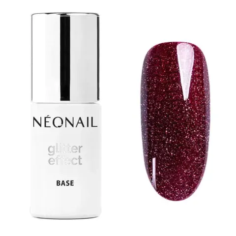 Neonail Lakier Hybrydowy Glitter Effect Base Burgund Shine 7,2 ml