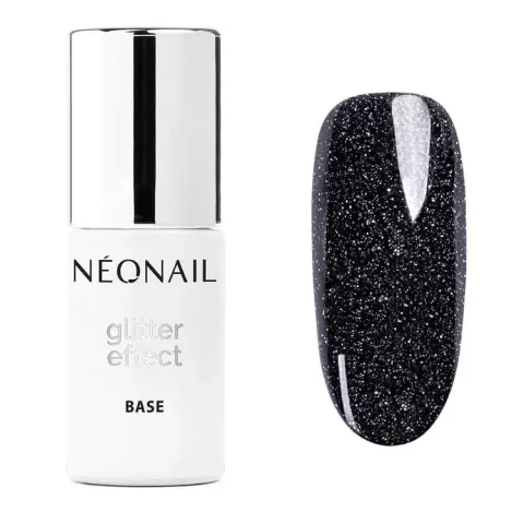 Neonail Lakier Hybrydowy Glitter Effect Base Black Shine 7,2 ml
