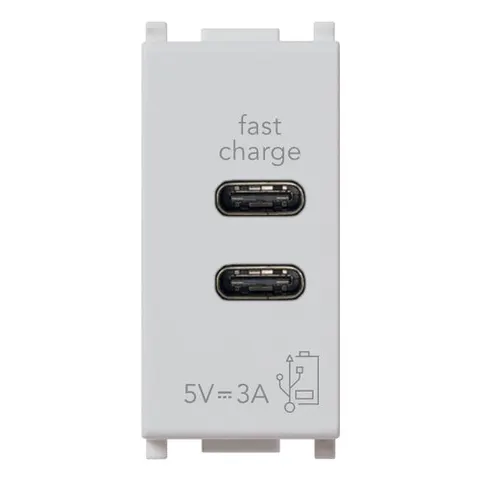 Vimar Moduł zasilający C+C-USB 5V 3A 1M - Srebrny - 14292.CC.SL