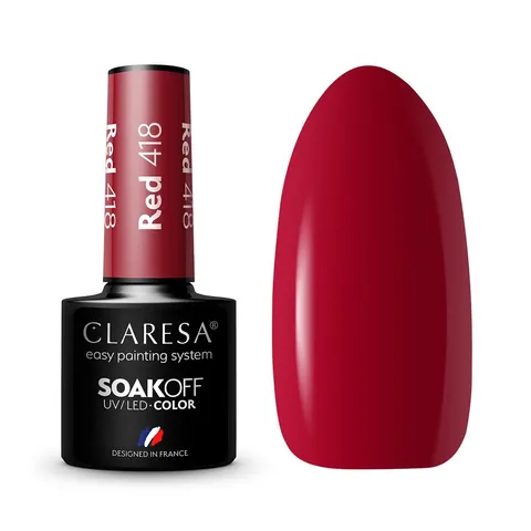 Claresa Red 418 Lakier Hybrydowy 5g
