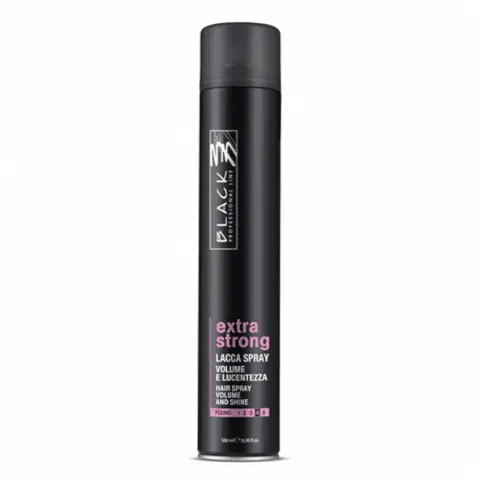 Black professional line, lakier do włosów extra strong, utrwalenie mocne, 500 ml