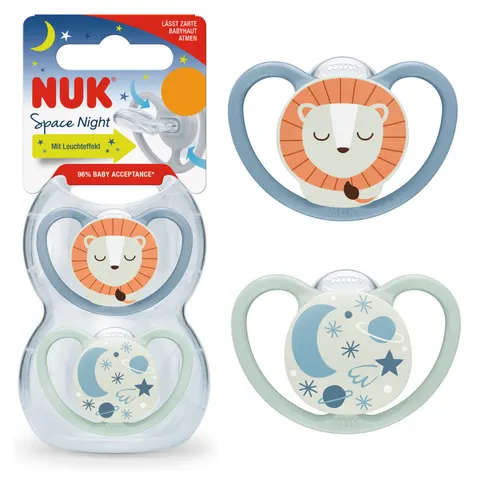 Nuk smoczek uspokajający ortodontyczny space night 2 szt. niebieski