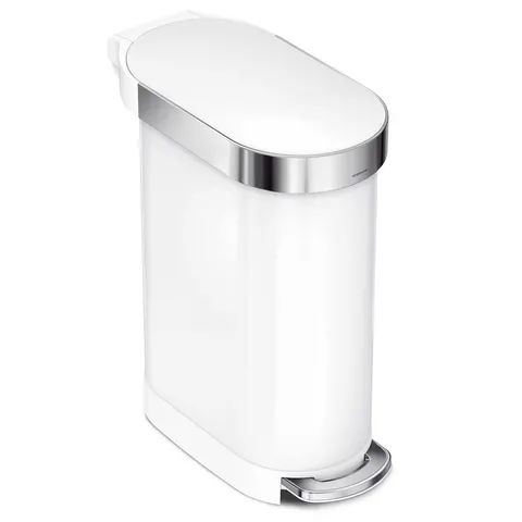 Simplehuman kosz na śmieci pedałowy SLIM 45 l biały