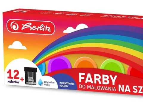 Farby Herlitz do malowania na szkle 12 kolorów + konturówka