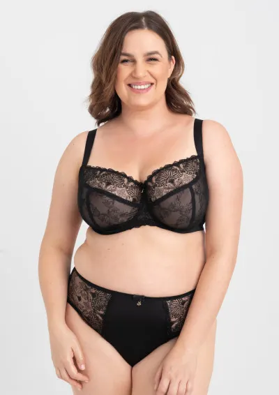 Samanta - Biustonosz Mona A922 czarny miękki Czarny 85G