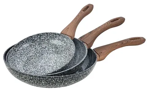 3 PATELNIE GRANITOWE GRANIT WOOD KINGHOFF KH-1030