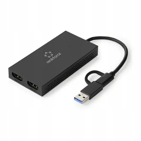 Adapter HDMI stacja dokująca HUB Przejściówka z USB do Dual HDMI 4K