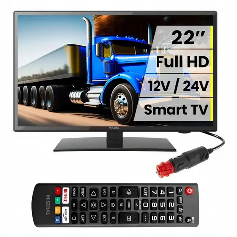 Telewizor samochodowy do ciężarówki 22'' 12-24 V Smart webOS z tunerem DVB-T2/S2 Mistral