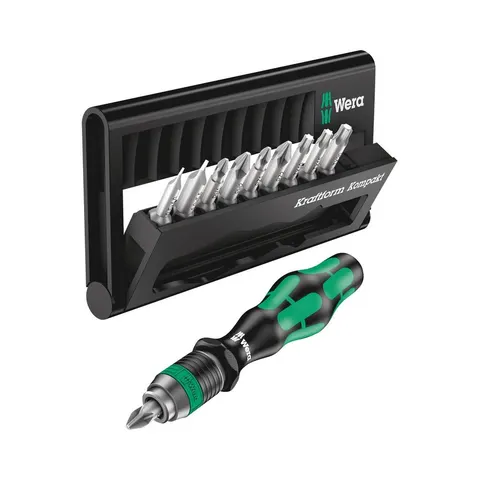 Wkrętak bity Phillips Pozidriv TORX 10 elementów RĘKOJEŚĆ Kraftform WERA